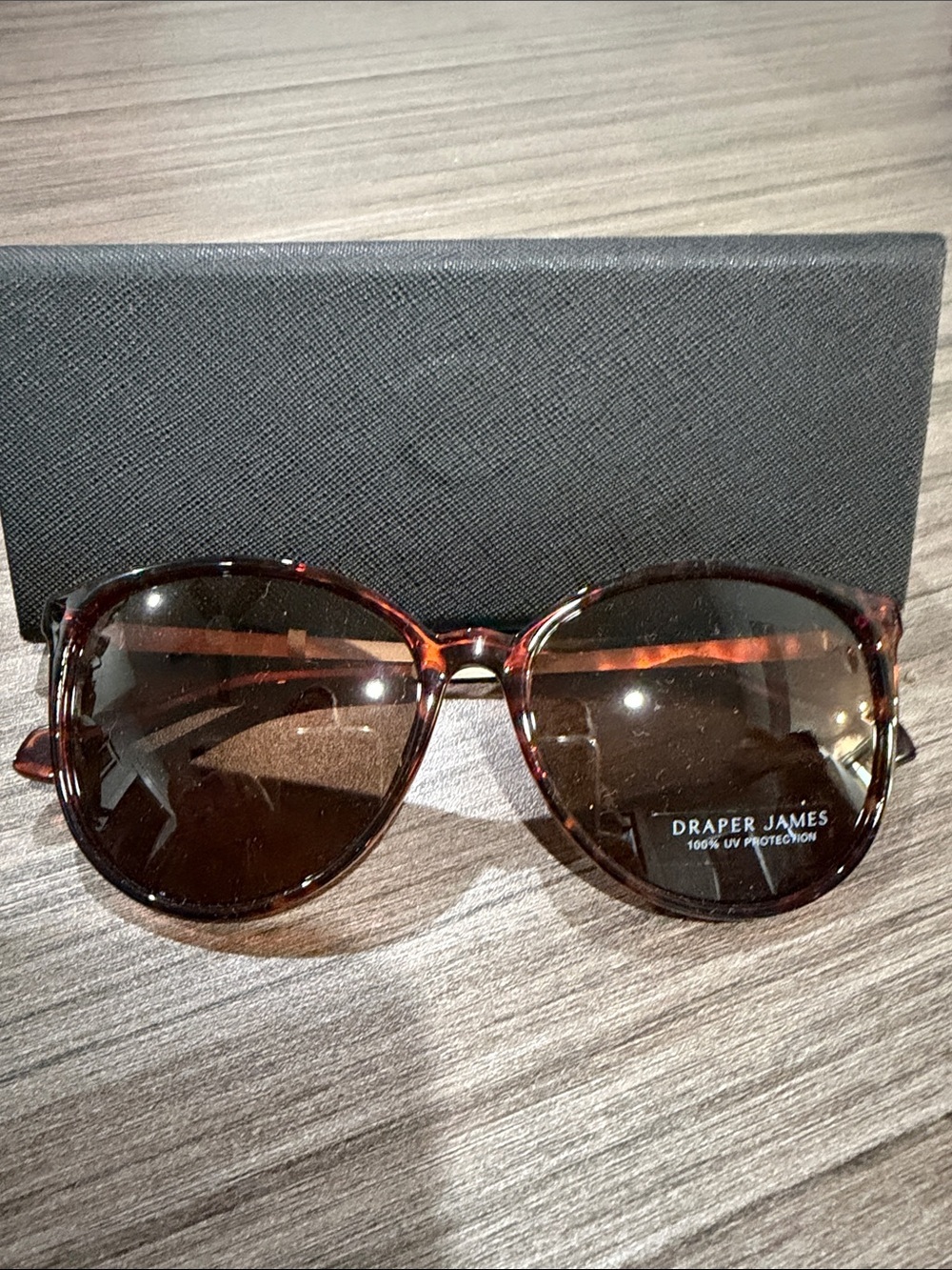 NWT Draper James Women's Tortoiseshell Gold Sunglasses - Brown Lenses